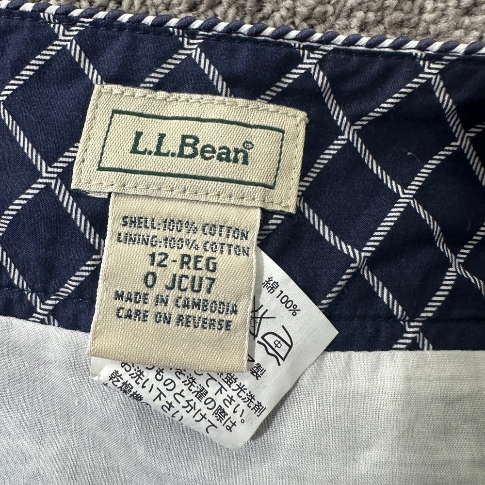 LL Bean A Line Skirt Size 12 Blue Nautical Anchor Embroidered Coastal Vacation - Picture 3 of 7